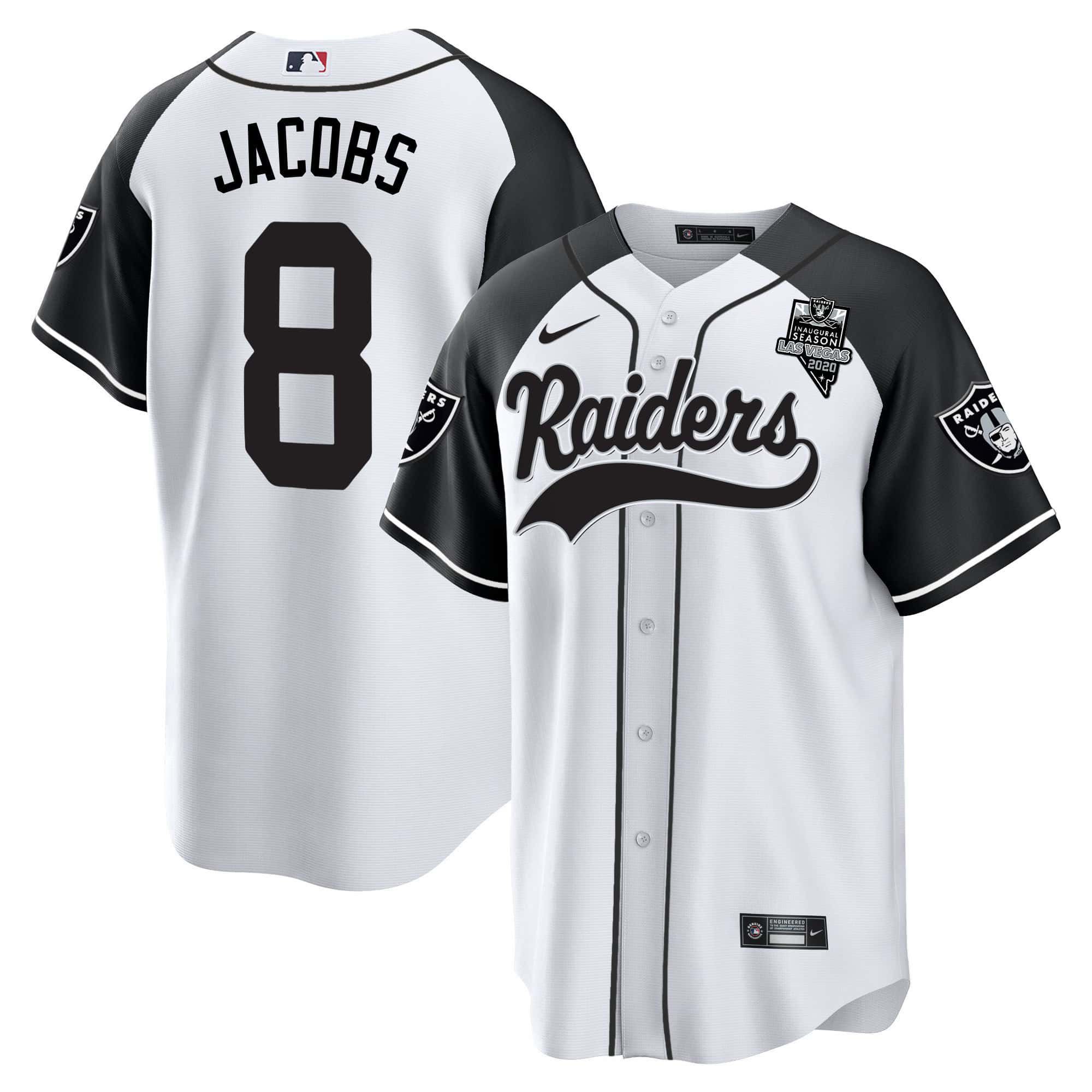 Men Oakland Raiders 8 Jacobs White 2024 Nike Vapor Baseball NFL Jersey style 1